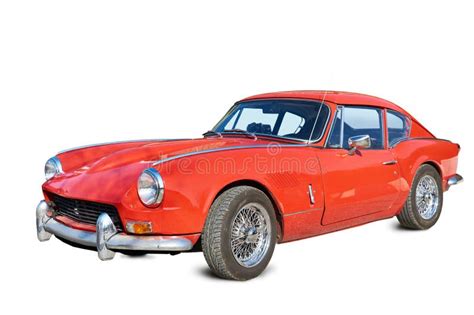 Vintage Retro Old Red Car Isolated White Stock Photo - Image of ...