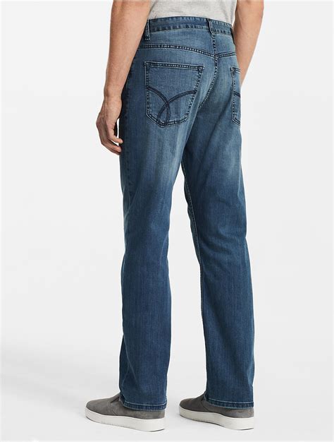 Calvin Klein Jeans Mens 38 Blue Relaxed Straight Denim Pants Adult