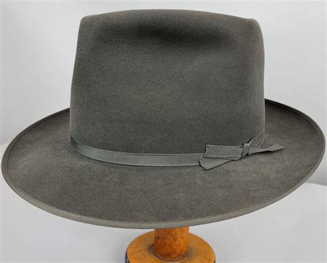 1950s Stylish Stetson Fedora Vintage 50s Pewter Grey Fur Felt Mens