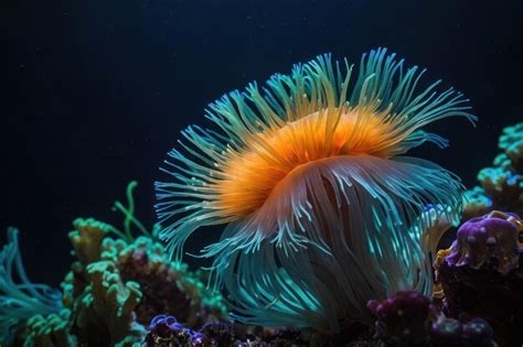 Premium Photo Vibrant Underwater Sea Anemone In Coral Reef