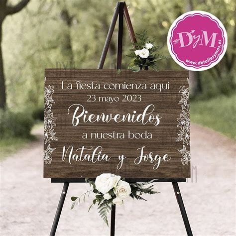 Cartel Boda Bienvenidos Wood