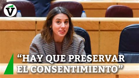 Irene Montero insiste en que el problema del solo sí es sí es una