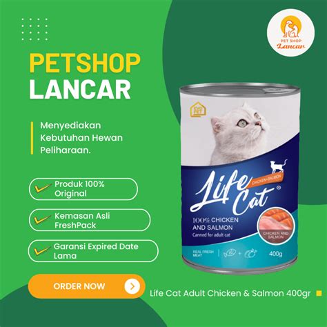 Jual Life Cat Kaleng Chicken And Salmon Kaleng 400 GR Makanan Kucing