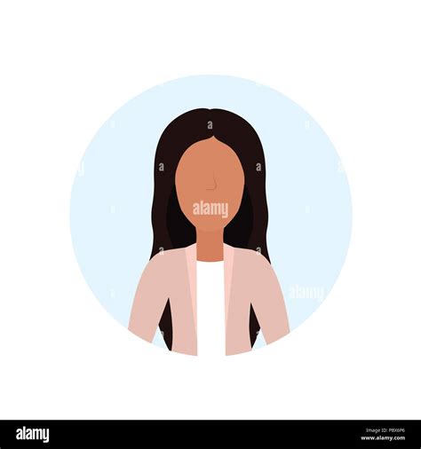 Woman Avatar Isolated Faceless Female Cartoon Character Portrait Flat Stock Vector Image And Art