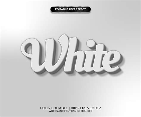 Efecto De Texto Editable D Blanco Vector Premium