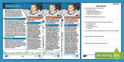 Ks2 Michael Collins Differentiated Reading Comprehension Activity