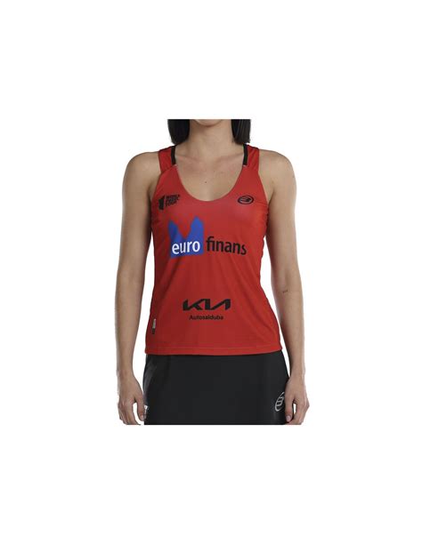 Camiseta de Pádel Bullpadel Orlas Delfi Brea Rojo Mujer