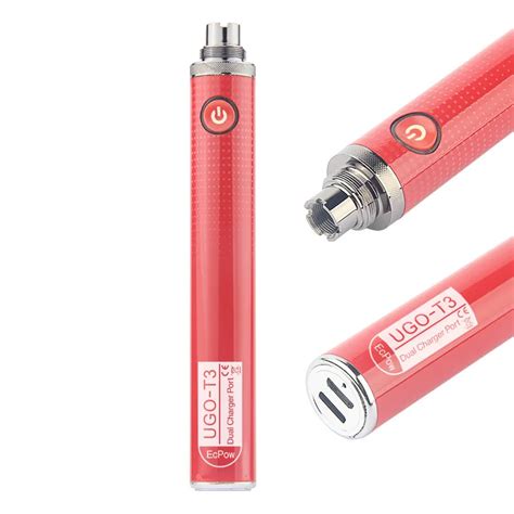 Stylo vapoteur à double Port de chargement UGO T3 mAh eGo T batterie