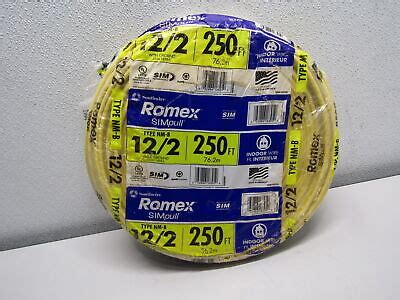 Southwire 250 Ft 12 2 Solid Romex SIMpull CU NM B W G Wire EBay