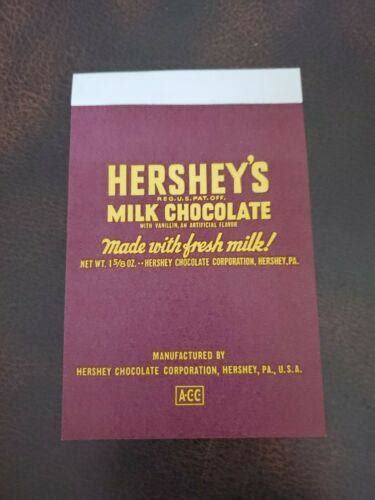 Vintage 1930s Hershey Milk Chocolate Candy Bar Unused Label 3766528903