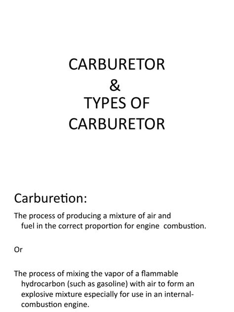 Carburetor & Types of Carburetor | PDF