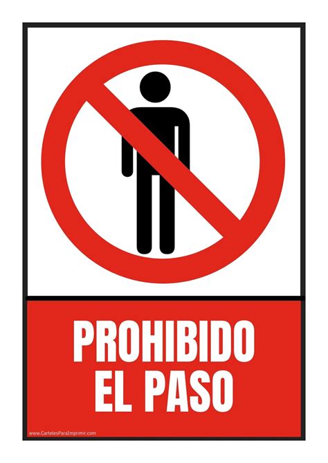 Cartel Prohibido El Paso Para Imprimir