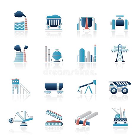 Iconos De La Industria Pesada Ilustración del Vector Ilustración de