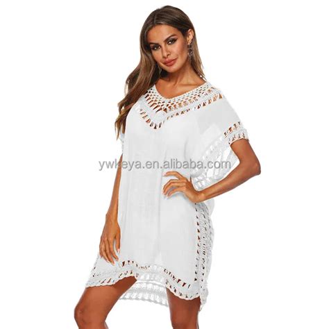 Wholesale Women Crochet Beach Bikini Cover Up Hollow Out Tassels Summer Beachwear Cover Ups