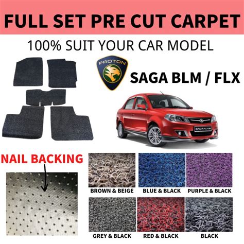 Proton Saga Blm Flx Customized Mm Car Coil Floor Mat Carpet Nail