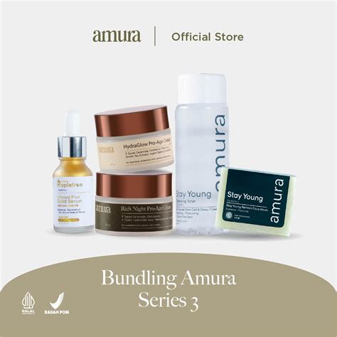 Bundling Amura Series Serum Face Wash Day Night Cream Dan Toner