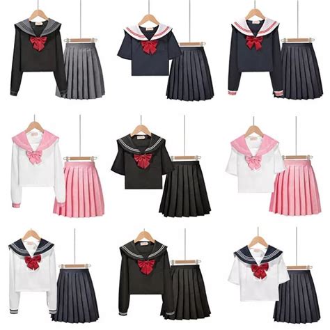 Jual Rok Sailor JK Hitam Putih Merah Muda Rok Seragam Sekolah Seragam