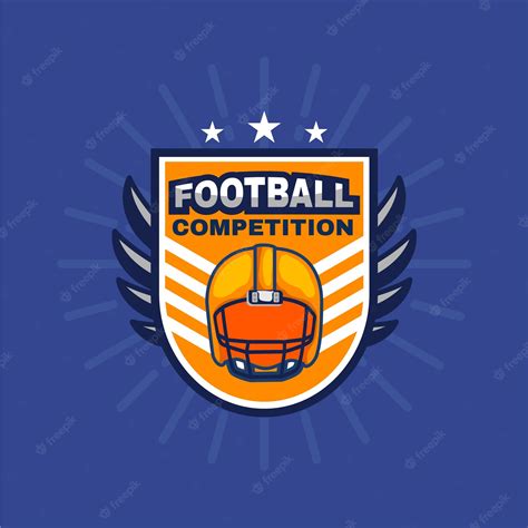 Premium Vector Hand Drawn Flat Design Football Logo Template