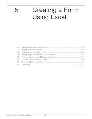 Fillable Online Creating A Form Using Excel Pro Face America Hmi