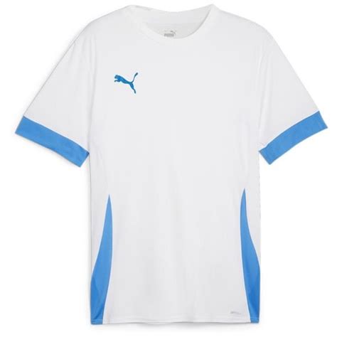 Puma Training T Shirt Teamgoal Wei Electric Blue Lemonade