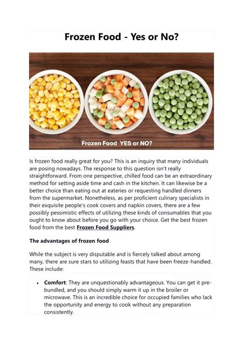 Ppt Frozen Food Yes Or No Powerpoint Presentation Free Download Id 11805807