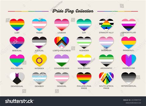 Lgbtq Sexual Identity Pride Flags Collection Stock Vector Royalty Free