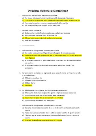 Examen Test De Contabilidad Pdf