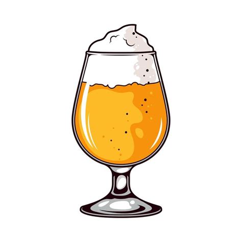 Premium Vector Glass Of Foamy Beer Vector Illustration On White Background