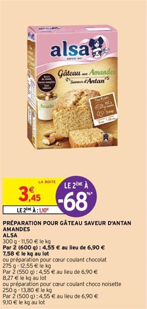 Promo PRÉPARATION POUR GÂTEAU SAVEUR D ANTAN AMANDES ALSA chez