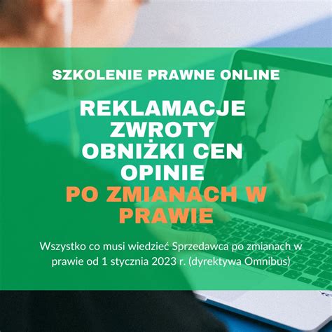 Szkolenie online Reklamacje zwroty obniżki cen opinie i błędy w