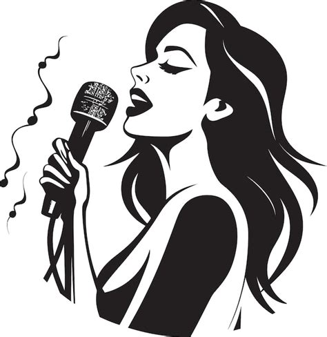 Premium Vector A Woman Singing Into A Microphone With The Word Quot