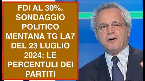 Fdi Al Sondaggio Politico Mentana Tg La Del Luglio Le