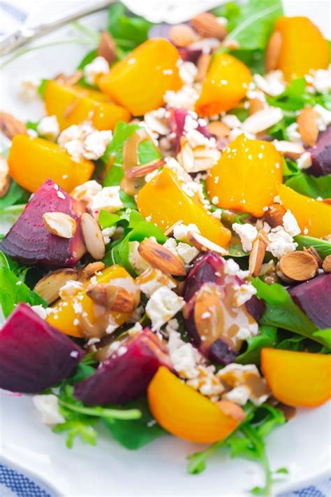 Salada de beterraba rúcula feta e amêndoas LUCA NA COZINHA