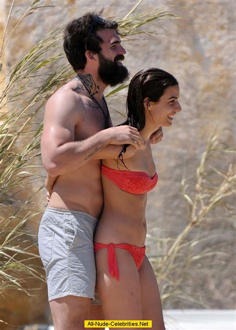 Tonia Sotiropoulou In Red Bikini On The Beach