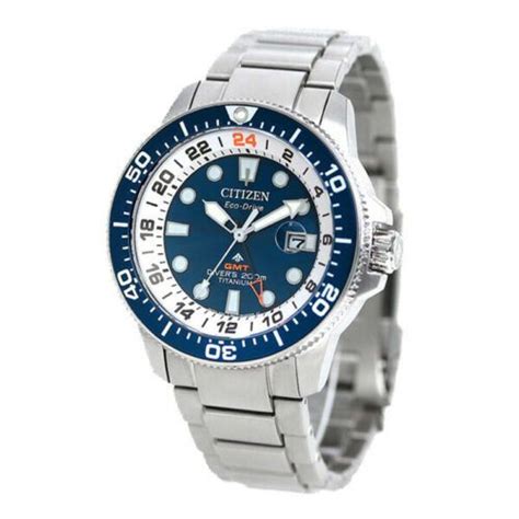 CITIZEN PROMASTER MARINE BJ7111 86L ECO DRIVE GMT DIVER S 200m TITANIUM