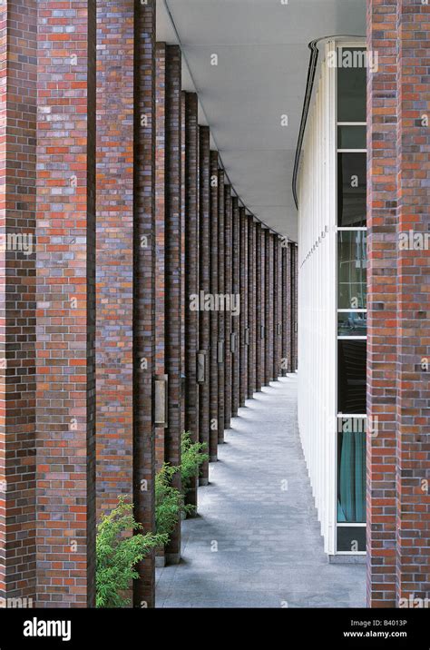 View Along Modern Colonnade Stock Photo Alamy