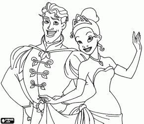 Ausmalbilder Disney Prinzessin Tiana Und Naveen