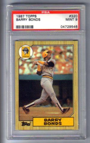 BARRY BONDS 1987 Topps 320 Rookie Card PSA Mint 9