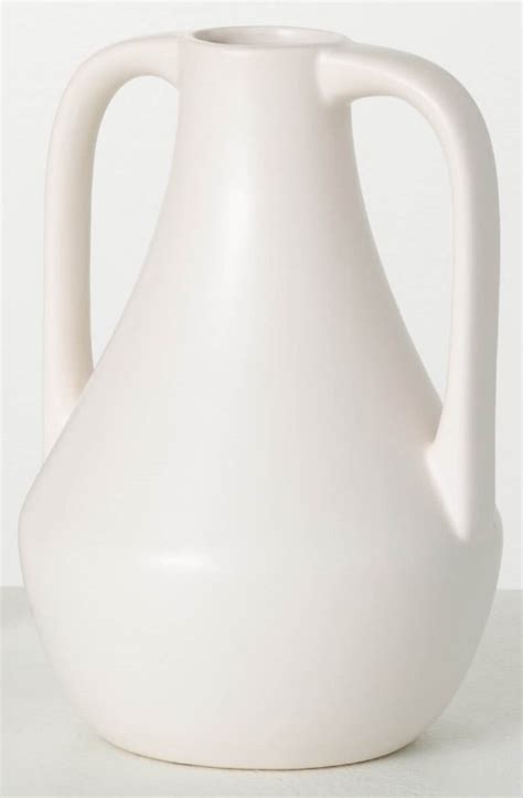 9 White Ceramic Two Handle Vase Wilford Lee Home Accents