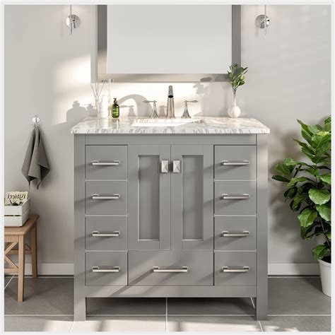 Buy Eviva Gray Bathroom Vanity With Sink 36 Inch Bathroom Vanity With