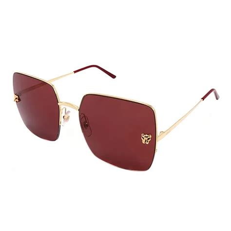 Kính Mát Cartier Red Square Ladies Sunglasses Ct0121sa 003 Màu Đỏ N Hm Vua Hàng Hiệu