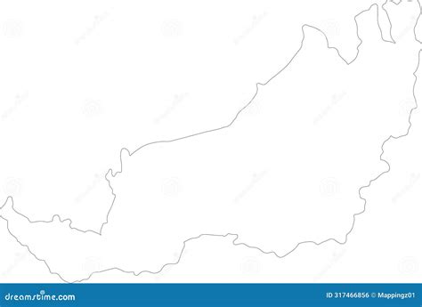 Sarawak Malaysia Outline Map Stock Vector Illustration Of Vector