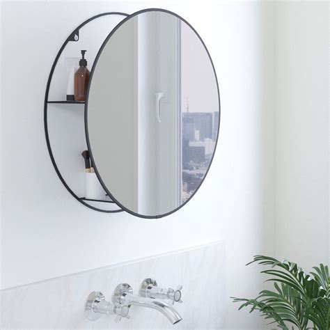 Round Black Bathroom Shelf Semis Online