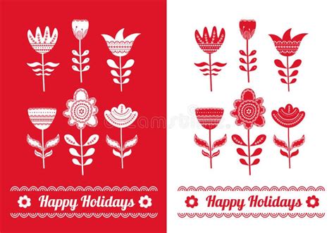 Christmas Hand Drawn Elements In Scandinavian Style Stock Vector