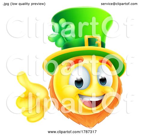 Leprechaun Emoticon Emoji Face Cartoon Icon by AtStockIllustration #1787317