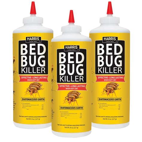 Harris 8 Oz Diatomaceous Earth Bed Bug Killer 3 Pack Hde8 3pk The