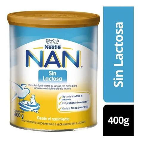 Leche de fórmula en polvo Nestlé Nan Sin Lactosa en lata de 400g a