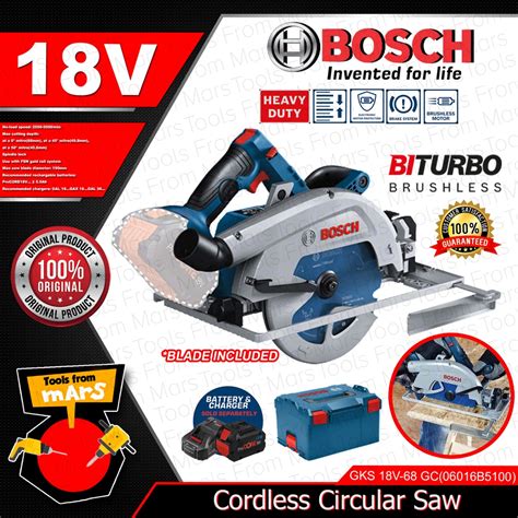 Bosch Professional Li Ion Lithium Ion Cordless Circular Saw Gks18v 68 Gc 06016b5100 Blc Shopee