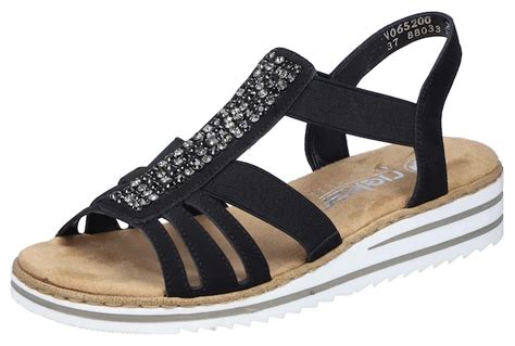 Rieker Keilsandalette Sommerschuh Sandale Keilabsatz Mit Gummiz Ge