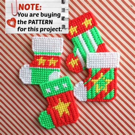 Plastic Canvas Pattern Christmas Stockings Etsy Plastic Canvas